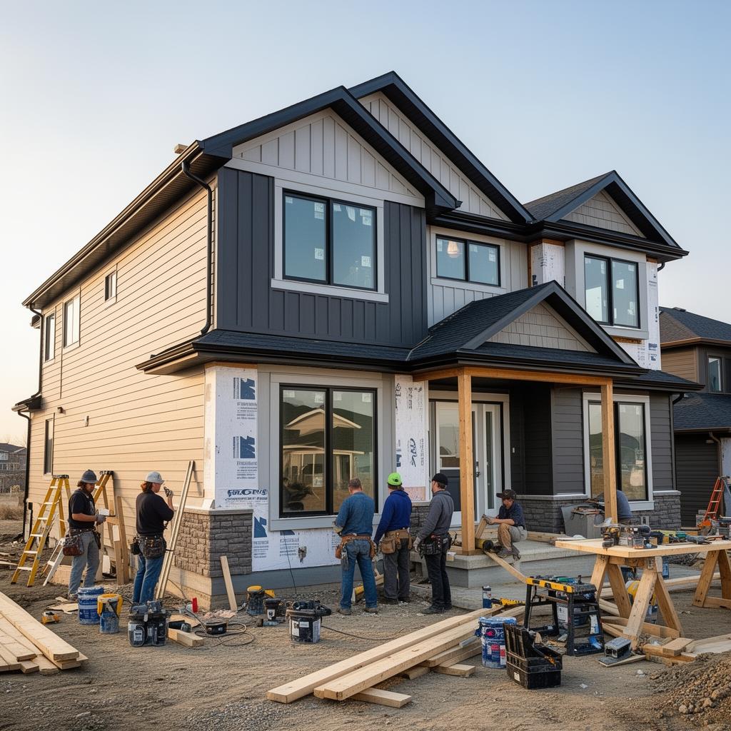 New Construction Exterior in Chestermere, AB